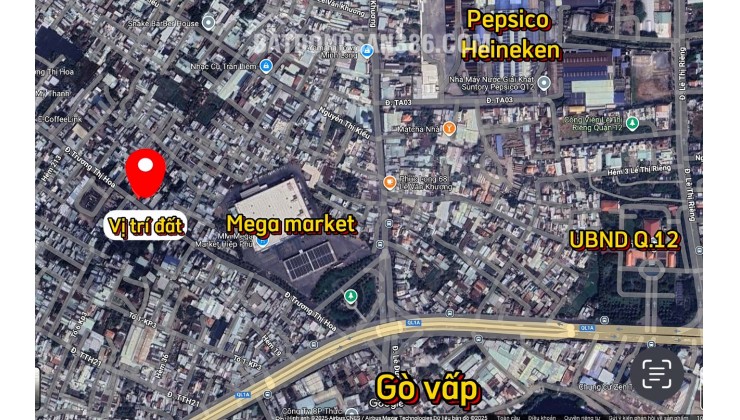 Gía tốt! Bán nhà mặt tiền Trương Thị Hoa Tân Thới HIệp Quận 12 534m2 giá chỉ 70tr/m2